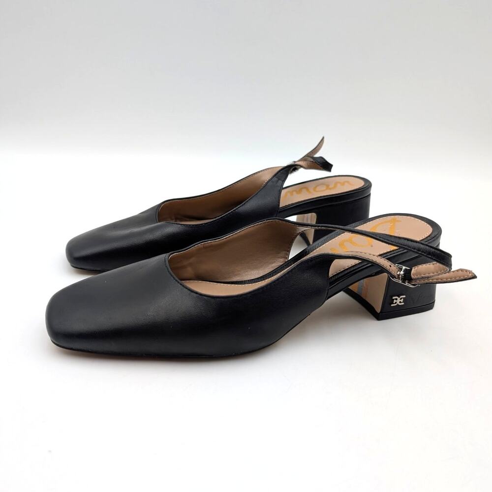 Sam Edelman Terra Slingback Block Heel Pump Women's Black Size US7.5M EU38